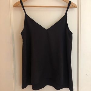 ASOS Black V-neck Adjustable Strap Top size 6